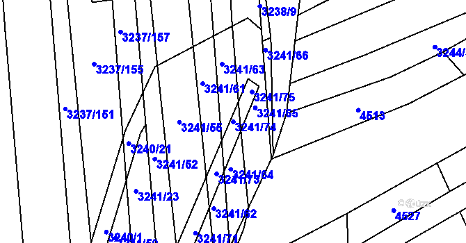 Parcela st. 3241/74 v KÚ Buchlovice, Katastrální mapa