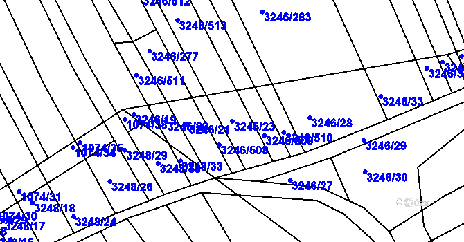 Parcela st. 3246/23 v KÚ Buchlovice, Katastrální mapa
