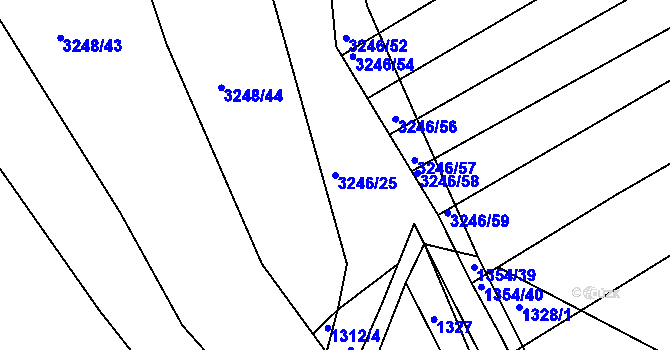 Parcela st. 3246/25 v KÚ Buchlovice, Katastrální mapa