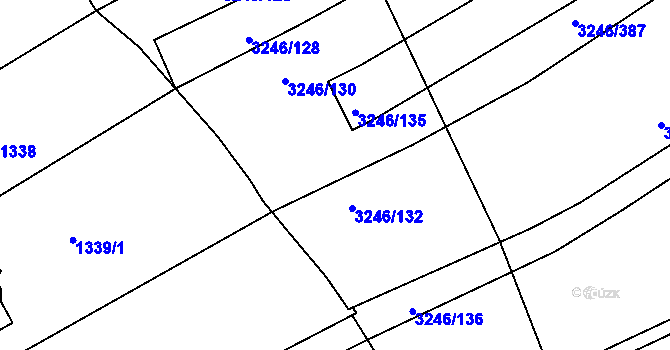 Parcela st. 3246/131 v KÚ Buchlovice, Katastrální mapa