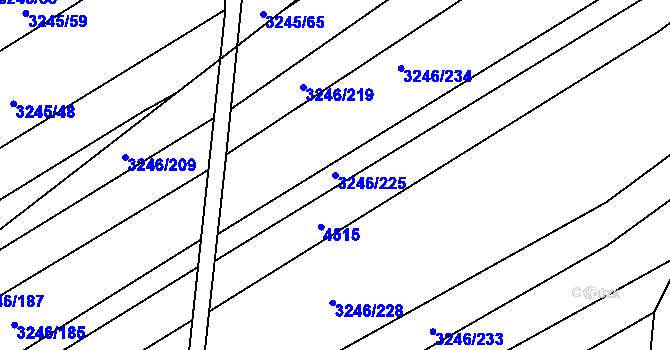Parcela st. 3246/225 v KÚ Buchlovice, Katastrální mapa