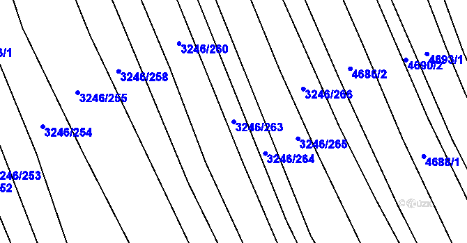 Parcela st. 3246/263 v KÚ Buchlovice, Katastrální mapa