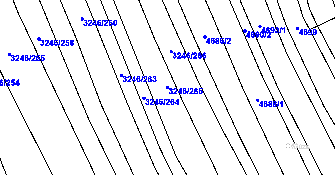 Parcela st. 3246/265 v KÚ Buchlovice, Katastrální mapa
