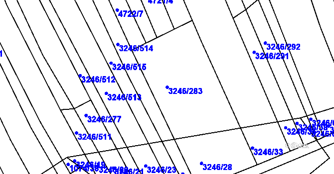 Parcela st. 3246/283 v KÚ Buchlovice, Katastrální mapa