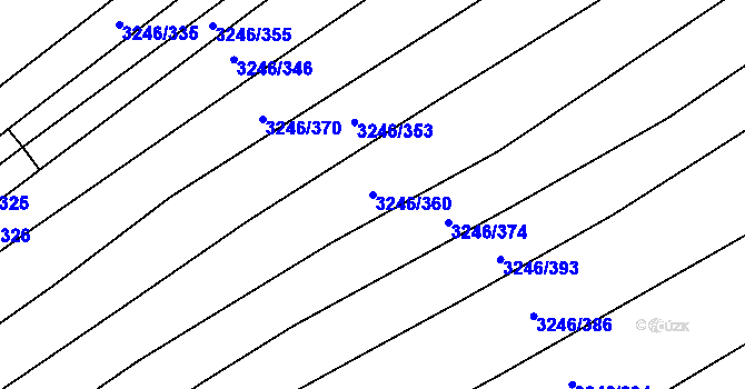 Parcela st. 3246/360 v KÚ Buchlovice, Katastrální mapa