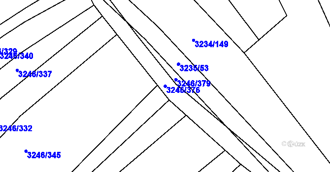 Parcela st. 3246/376 v KÚ Buchlovice, Katastrální mapa