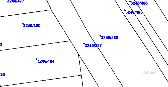 Parcela st. 3246/377 v KÚ Buchlovice, Katastrální mapa