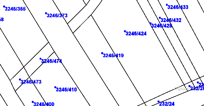 Parcela st. 3246/419 v KÚ Buchlovice, Katastrální mapa