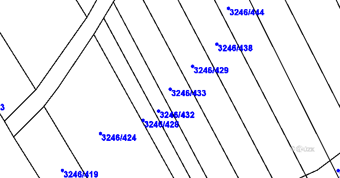 Parcela st. 3246/433 v KÚ Buchlovice, Katastrální mapa