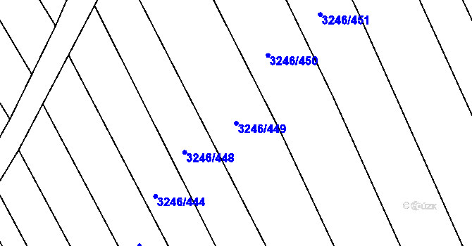 Parcela st. 3246/449 v KÚ Buchlovice, Katastrální mapa