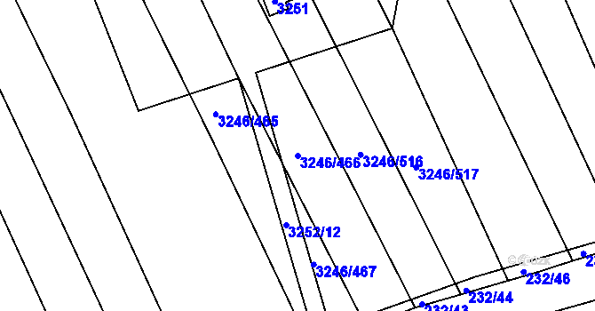 Parcela st. 3246/466 v KÚ Buchlovice, Katastrální mapa