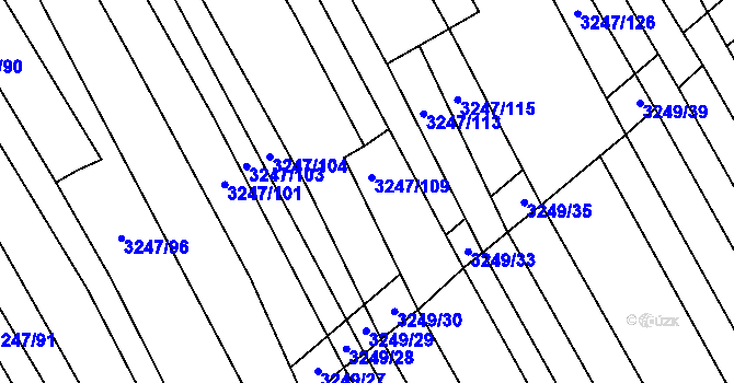 Parcela st. 3247/108 v KÚ Buchlovice, Katastrální mapa