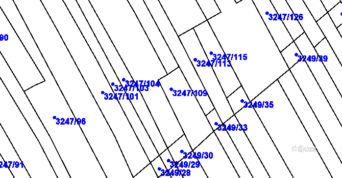 Parcela st. 3247/109 v KÚ Buchlovice, Katastrální mapa