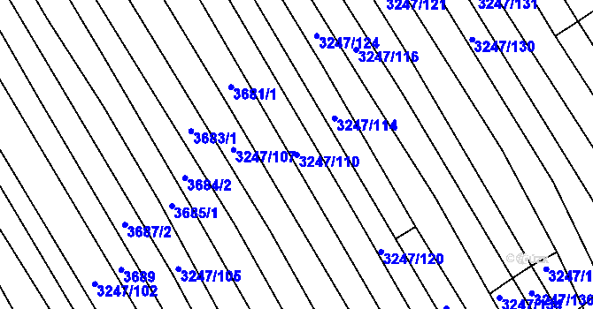 Parcela st. 3247/110 v KÚ Buchlovice, Katastrální mapa
