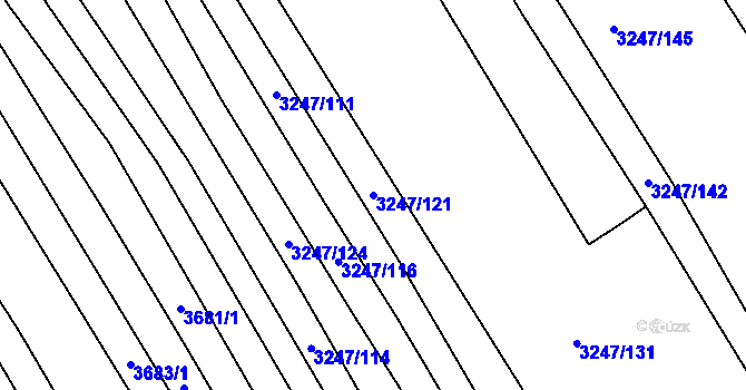 Parcela st. 3247/121 v KÚ Buchlovice, Katastrální mapa