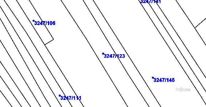 Parcela st. 3247/123 v KÚ Buchlovice, Katastrální mapa