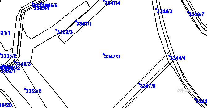 Parcela st. 3347/3 v KÚ Buchlovice, Katastrální mapa