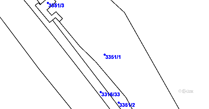 Parcela st. 3351/1 v KÚ Buchlovice, Katastrální mapa