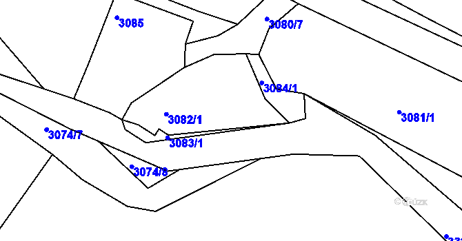 Parcela st. 3082/2 v KÚ Buchlovice, Katastrální mapa