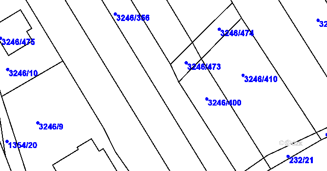 Parcela st. 3246/472 v KÚ Buchlovice, Katastrální mapa