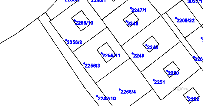 Parcela st. 2256/11 v KÚ Buchlovice, Katastrální mapa