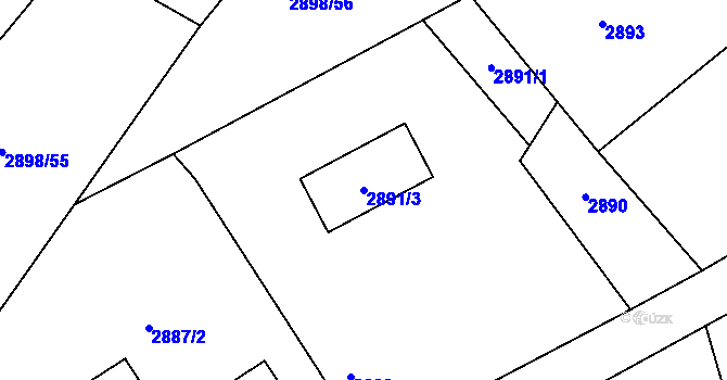 Parcela st. 2891/3 v KÚ Buchlovice, Katastrální mapa
