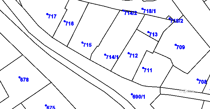 Parcela st. 714/1 v KÚ Buchlovice, Katastrální mapa