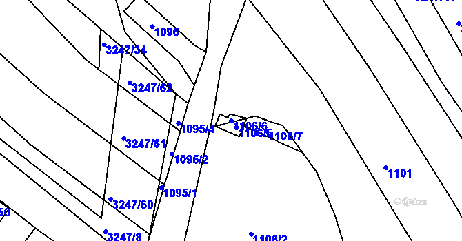 Parcela st. 1106/6 v KÚ Buchlovice, Katastrální mapa