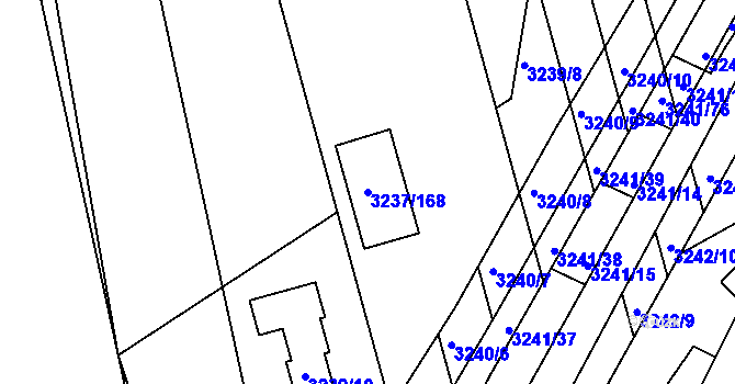 Parcela st. 3237/168 v KÚ Buchlovice, Katastrální mapa