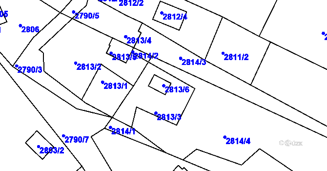 Parcela st. 2813/6 v KÚ Buchlovice, Katastrální mapa