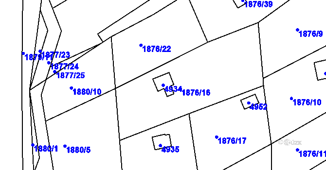 Parcela st. 4934 v KÚ Buchlovice, Katastrální mapa