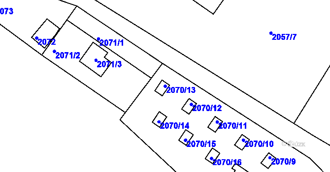 Parcela st. 2070/13 v KÚ Buchlovice, Katastrální mapa