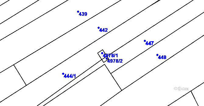 Parcela st. 4978/1 v KÚ Buchlovice, Katastrální mapa