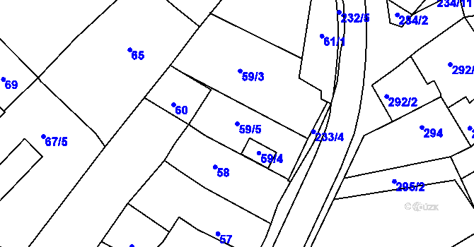 Parcela st. 59/5 v KÚ Buchlovice, Katastrální mapa