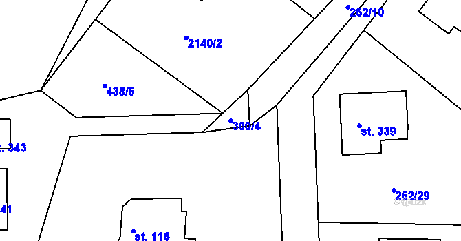 Parcela st. 300/4 v KÚ Suchdol u Bujanova, Katastrální mapa