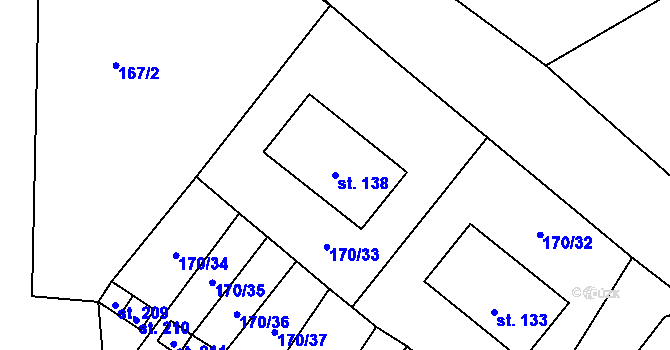 Parcela st. 138 v KÚ Suchdol u Bujanova, Katastrální mapa