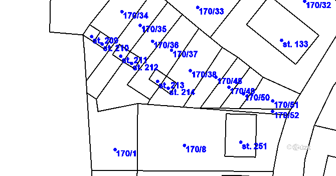 Parcela st. 214 v KÚ Suchdol u Bujanova, Katastrální mapa