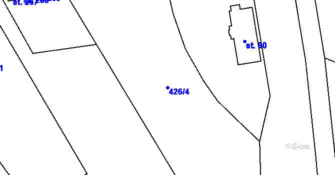 Parcela st. 426/4 v KÚ Suchdol u Bujanova, Katastrální mapa