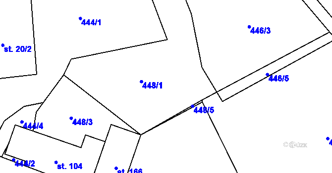Parcela st. 448/1 v KÚ Suchdol u Bujanova, Katastrální mapa