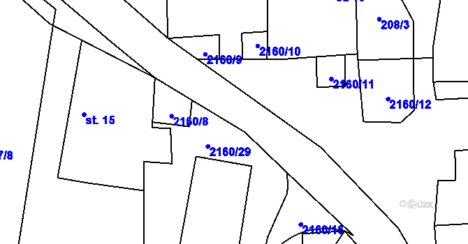 Parcela st. 2143/3 v KÚ Suchdol u Bujanova, Katastrální mapa