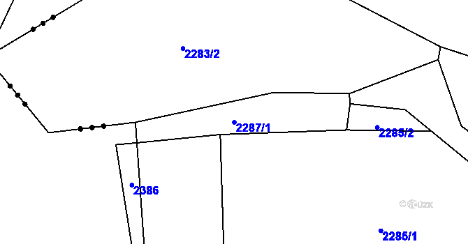 Parcela st. 2287/1 v KÚ Suchdol u Bujanova, Katastrální mapa