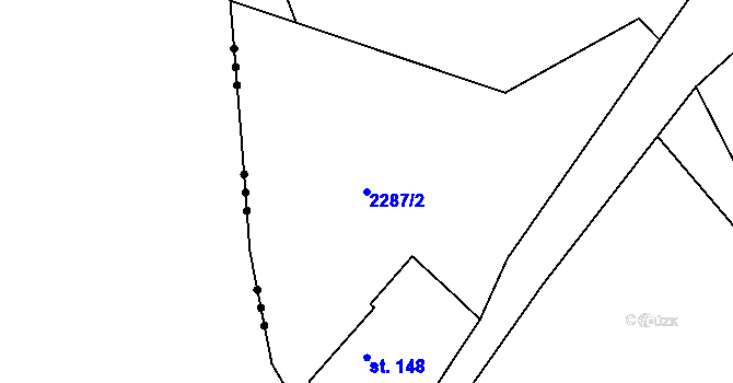 Parcela st. 2287/2 v KÚ Suchdol u Bujanova, Katastrální mapa