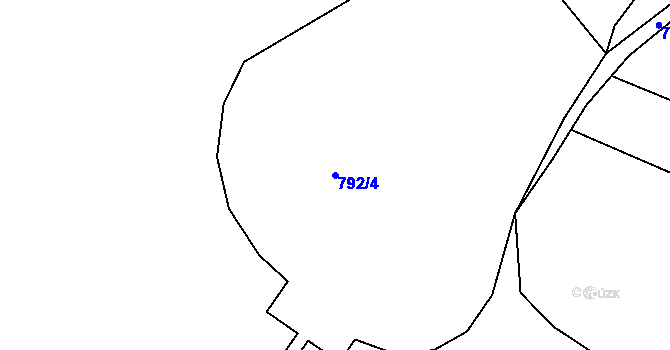 Parcela st. 792/4 v KÚ Suchdol u Bujanova, Katastrální mapa
