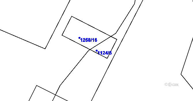 Parcela st. 1124/6 v KÚ Suchdol u Bujanova, Katastrální mapa