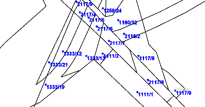Parcela st. 1111/2 v KÚ Suchdol u Bujanova, Katastrální mapa