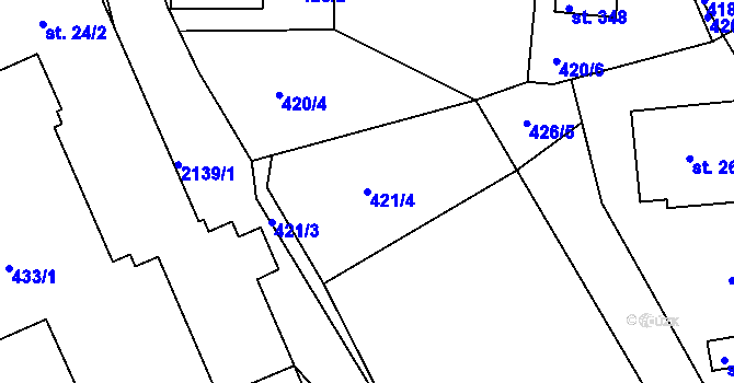 Parcela st. 421/4 v KÚ Suchdol u Bujanova, Katastrální mapa