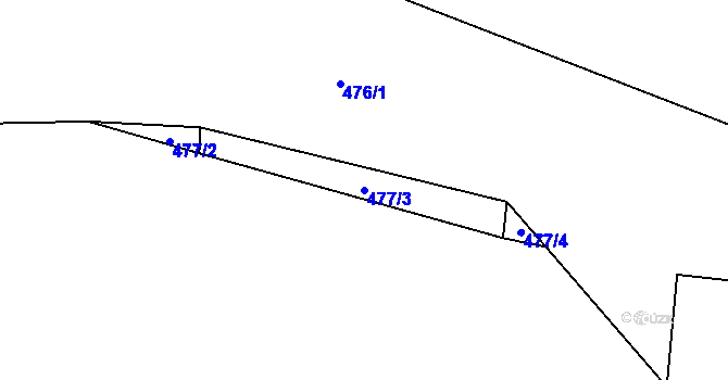 Parcela st. 477/3 v KÚ Suchdol u Bujanova, Katastrální mapa
