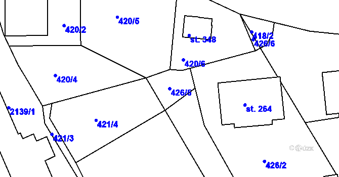 Parcela st. 426/5 v KÚ Suchdol u Bujanova, Katastrální mapa