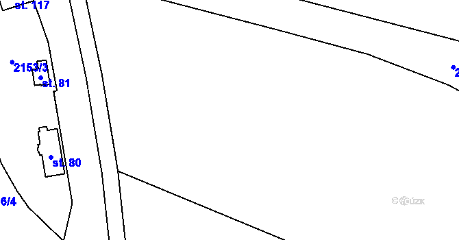Parcela st. 722/10 v KÚ Suchdol u Bujanova, Katastrální mapa