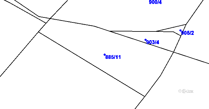 Parcela st. 885/11 v KÚ Suchdol u Bujanova, Katastrální mapa